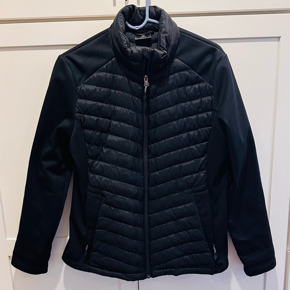 Black Quilted Puffer-Style Jacket